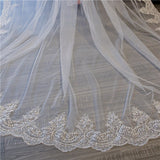 Real Photos New 3*3 Meter Beautiful Cathedral Length Lace Edge Wedding Brida