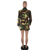 Casual Camo Long Army Green Long Outerwear Jacket Coat Chaqueta Mujer Streetwear
