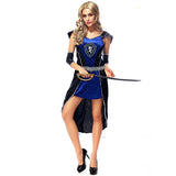 Deluxe Medieval Adult Women Roman Warrior Costumes Halloween Party Sexy King Slayer Fancy Dress