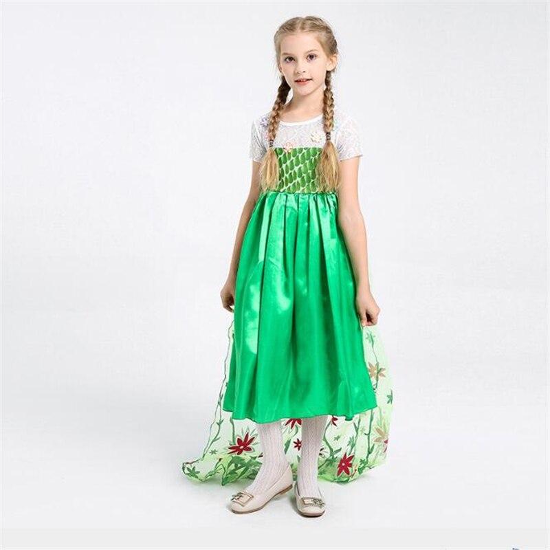 Hot Sale Girls Fever Elsa Princess Costume Halloween Kids Party Cosplay Dress