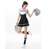 Hot Sale High School Girls Cheerleading Costume Sleeveless Cheerleader Uniform Glee Style Cheerleading Dress XS-XL