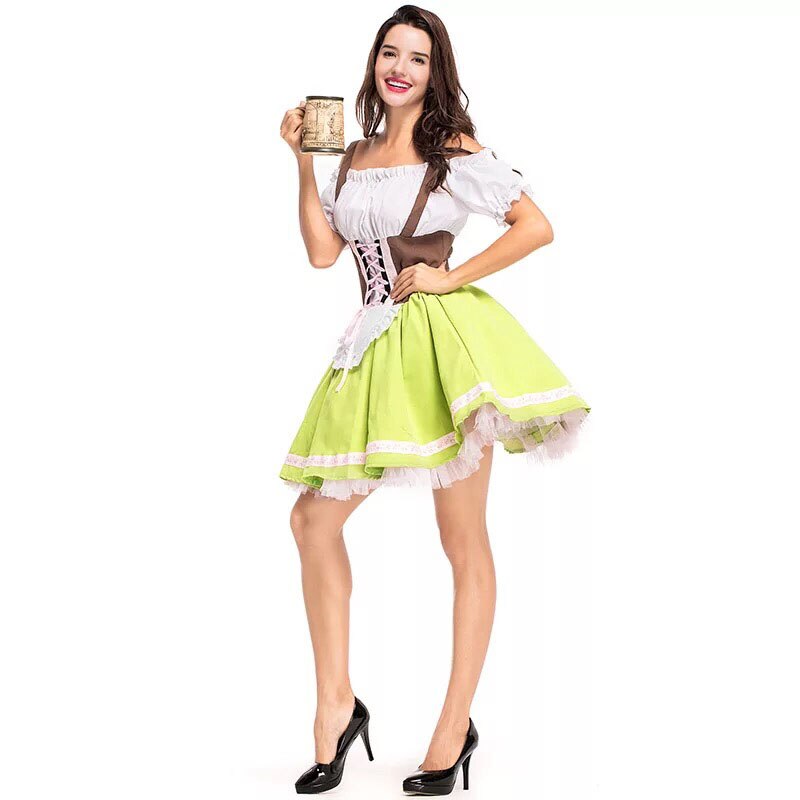 Adult Womens Beer Maid Wench German Oktoberfest Costume Plus Size M-XXXL