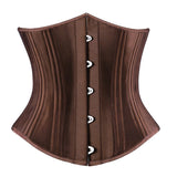 Women's Spiral Steel Boned Satin Lace Up Waist Trainer Cincher Corselet Slim Underbust Corset Plus Size S-6XL