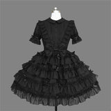 Gothic Short Sleeves Women's Lolita Dress Short Mini Dress Summer 2020 Bowknot Lace Princess School Style Party Dance Dress