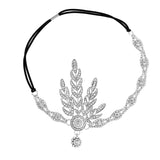 1920s Vintage Bridal Headpiece Costume Hair Accessories Flapper Great Gatsby Leaf Medallion Pearl Headband