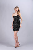 Shining Strapless Off Shoulder Sequin Club Dress Sexy Mini Bodycon Party Dress With Allover Paillette Night Clubwear