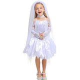 Deluxe Girls Bride Costume Halloween Kids Party Cosplay Clothing