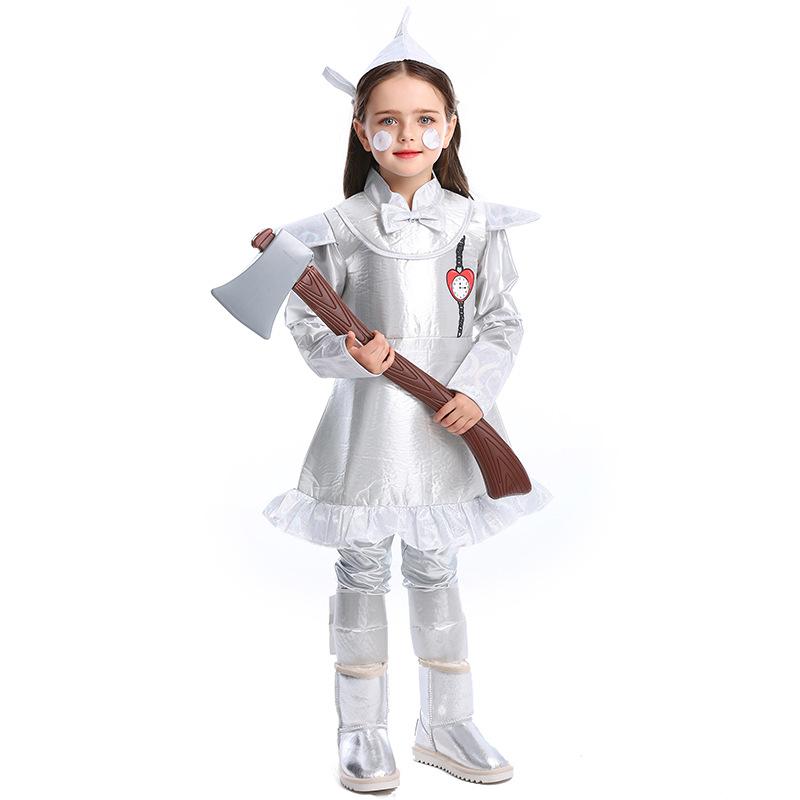 Deluxe The Wizard Of OZ Tin Man Costume Cosplay For Girls Halloween Costume For Kids