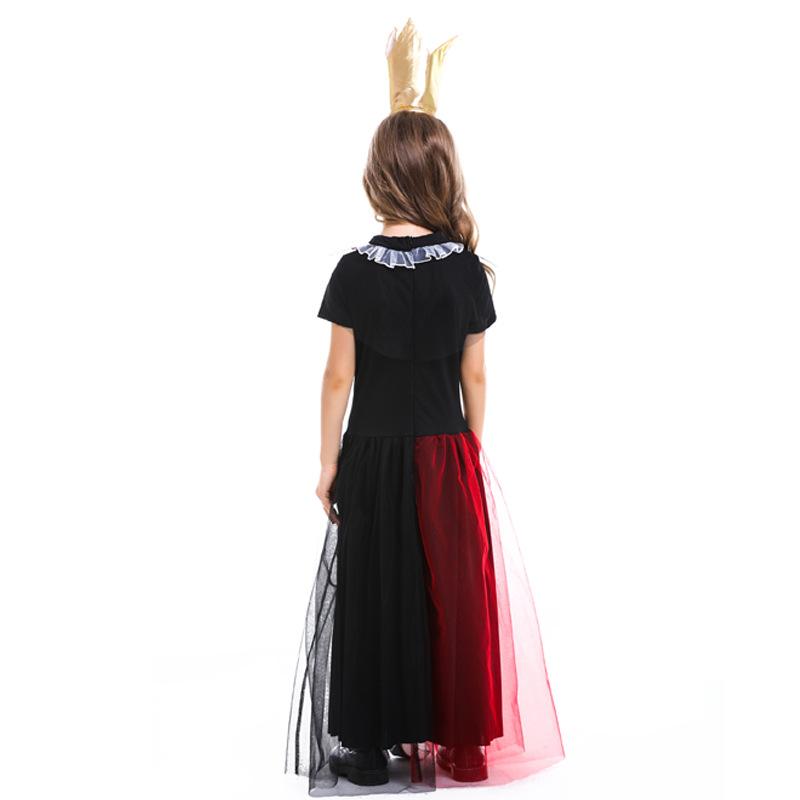 Deluxe The Red Queen Costume Cosplay For Girls Alice In Wonderland Dress Halloween Costume For Kids Carnival Party Suit