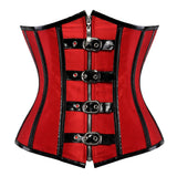 Gothic Spiral Steel Boned Underbust Corset Zip Waist Trainer Cincher Lace Up Steampunk Corsets and Bustiers Plus Size XS-3XL