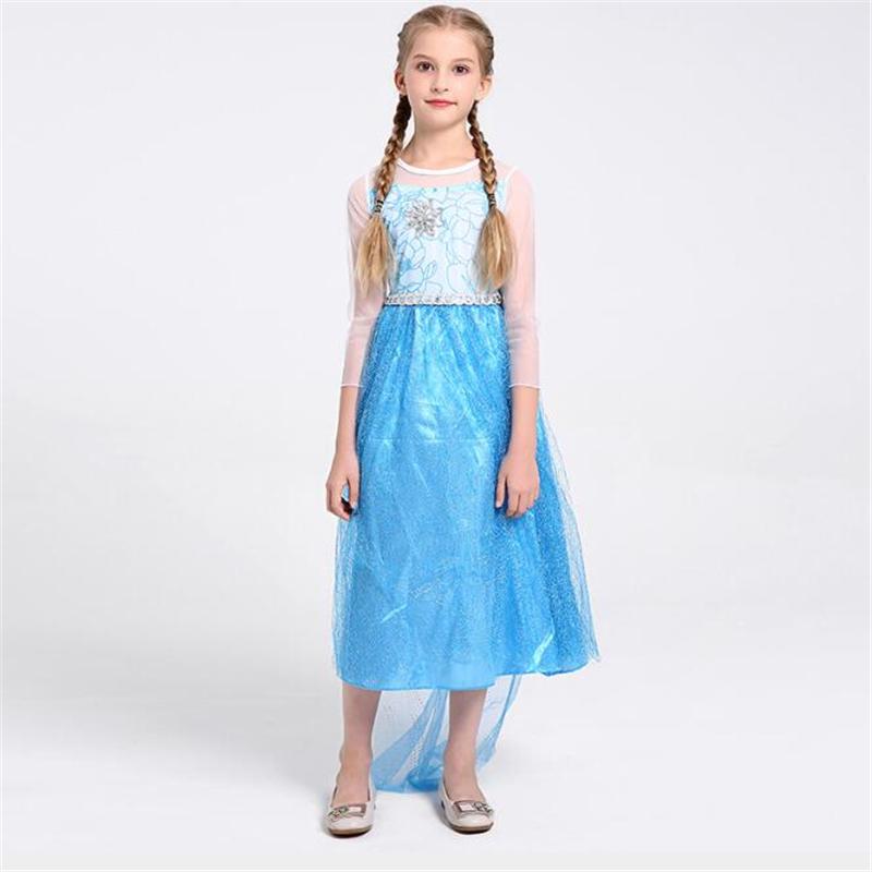 New Arrival Girls Elsa Princess Costume Halloween Kids Children Cosplay Clothing Dress