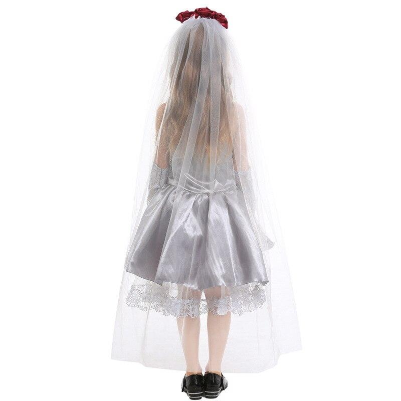 Deluxe Girls Ghost Bride Costume Cosplay Kids Halloween Ghost Princess Dress Clothing Halloween Costume For Kids Carnival Suit