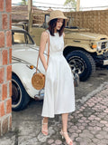 New Summer Women Slim Comfortable Fashion Tide Designer Runway Chic Casual White Dress