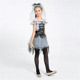 New Arrival Kids Spider Bride Costume Halloween Girls Party Cosplay Clothing