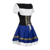 Blue Women Adult Oktoberfest Beer Girl Costume Maid Wench Germany Bavarian Fancy Dress S-3XL