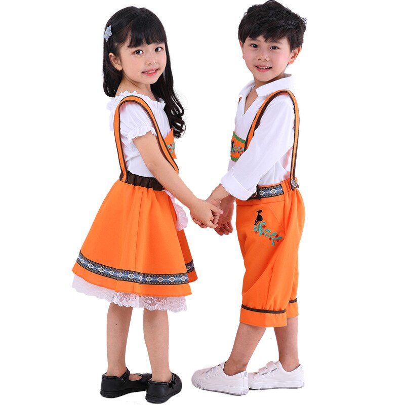Deluxe Kids Children Germany Beer Festival Cosplay Costumes Boys And Girls Bavarian Oktoberfest Costumes S-XL