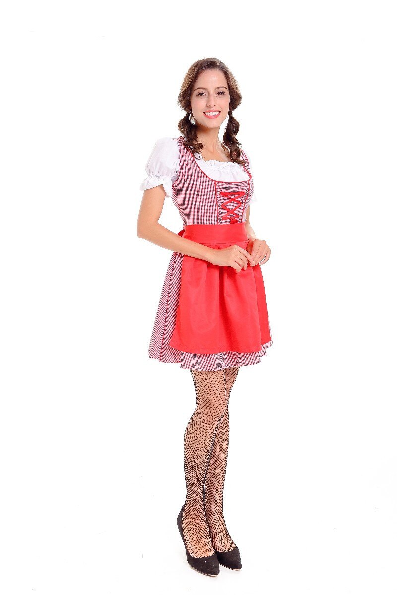 Sexy Women Beer Maid Wench Costume Adult Oktoberfest Festival Cosplay Uniforms Beer Girl Fancy Dress +Top+Apron
