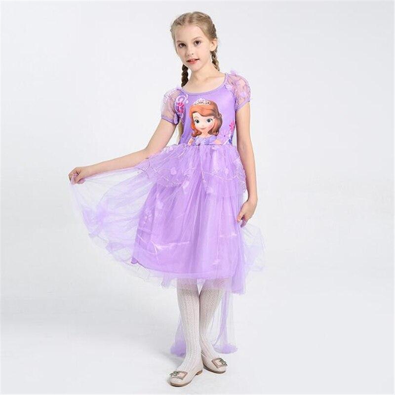 Fancy Girls Sofia Princess Costume Halloween Kids Children Cosplay Dress