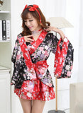 Hot Sale Woman Geisha costume Bow tie Japanese kimono Cherry suits