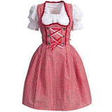 Women Oktoberfest Beer Costume Apron Blouse Gown Costume German Wench Maid Dirndl Peasant Skirt Dress Halloween Party Outdit