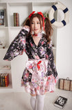 Hot Sale Woman Geisha costume Bow tie Japanese kimono Cherry suits