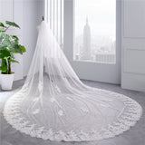 3.5*3 Meter White/Ivory Two layers Cathedral Wedding Veils Bridal Veil with Comb Wedding Accessories