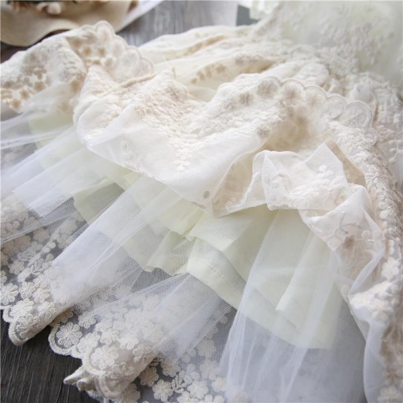 Kids Girls Clothing Lace Tulle White Flower Girl Wedding Gown Baby Princess Dress