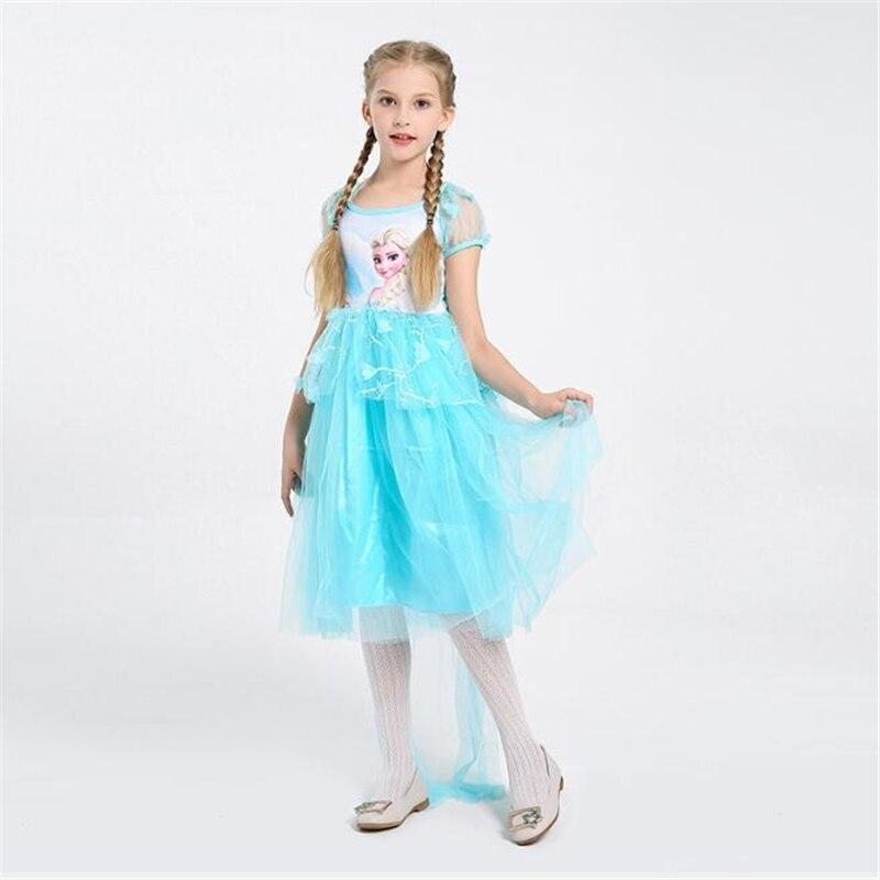 Hot Sale Girls Elsa Princess Costume Halloween Carnival Party Christmas Performace Kids Cosplay Children Dress