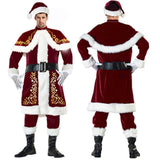 M-XXXL Luxury Christmas Costume Santa Claus For Adults Red Christmas Clothes Santa Claus Costume Fun At Your Xmas Party Dress Up