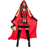 Fairy Tales Little Red Riding Hood Costume Adult Women Halloween Cosplay Fantasia Fancy Dress Party Club Game Uniform