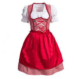 Women Oktoberfest Beer Costume Apron Blouse Gown Costume German Wench Maid Dirndl Peasant Skirt Dress Halloween Party Outdit