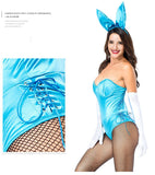 3PCS/Set Women's Sexy Bunny Cosplay Bodysuit Rabbit Girl Uniform Temptation Sexy Lingerie Nightclub Bunny Girl Costume