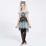 New Arrival Kids Spider Bride Costume Halloween Girls Party Cosplay Clothing