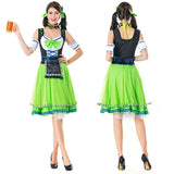 Green German Beer Girl Outfit Adult Bavarian Dirndl Dress Oktoberfest Festival Sexy Maid Costume Halloween Costumes For Women