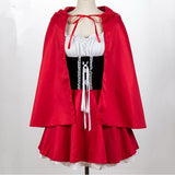 Plus Size S-6XL Sexy Womens Fairy Tale Little Red Riding Hood Costume For Halloween Cosplay Fancy Dress With Cloak