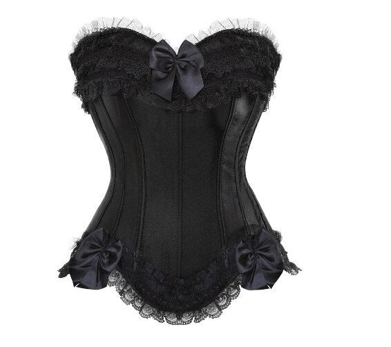 lace corset dresses burlesque plus size lingerie zip bustier corset skirts for women party gothic lolita sexy black korsett