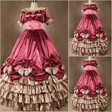 Customized Masquerade Party Ball Gown Retro Ruffles Cake Layer Lolita Long Dress Performance Costumes For Theater Four Colors