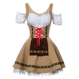 S-3XL German Oktoberfest Wench Waitress Maid Costume Bavarian Beer Girl Dirndl Fancy Dress For Adult Women Halloween Costume