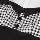 Rockabilly 50s Gingham Sweetheart Neck Women Retro Button Front 95% Cotton Vintage High Waist Plaid Dress