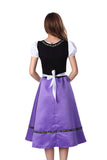 2018 Oktoberfest Maid Dirndl Peasant Purple Long Dress Bavarian Octoberfest Beer Girl Costume Halloween Fancy Dress