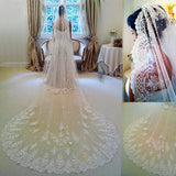 new hot In Stock 3 4 Meters Long Wedding Veil Bridal Veils White Ivory Lace Edge With Comb Wedding Accessories Veil