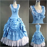 Vintage Costume 18th Century Victorian Bowknot Theater Ball Gown/Bridal Dress/Lolita Long Dress/Masquerade Party Costume