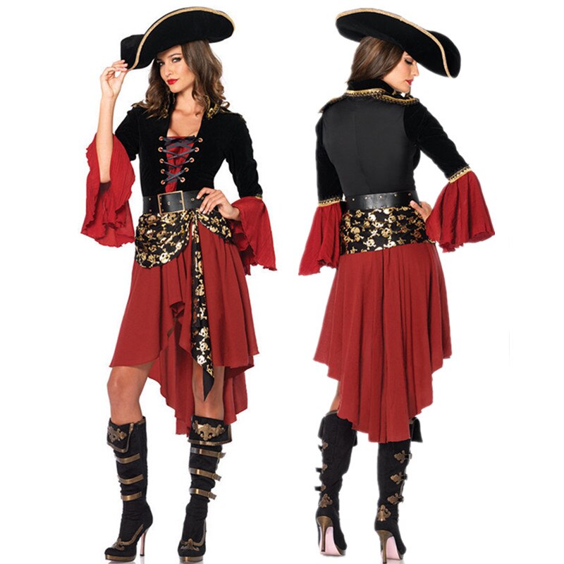 Sexy Female Pirate Costume Halloween Women Adult Caribbean Pirate Warrior Cosplay clothes Fantasia Fancy Dress