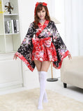 Hot Sale Woman Geisha costume Bow tie Japanese kimono Cherry suits