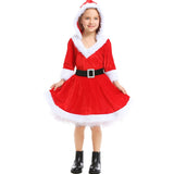 Deluxe Santa Claus Costume Cosplay girls Christmas Costume For kids Santa Claus Dress Suit