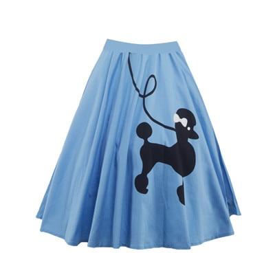 Gorgeous Retro Swing Skirt 50's 60's Poodle Rockabilly Grease Fancy Costume 1950s Girls Plus Size Pinup High Waist Cotton Skater