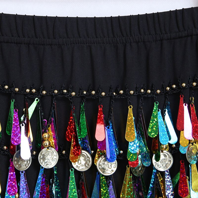 Shiny Waterdrop Sequin Tassel Coin Mini Elastic Waist Party Club Short Skirts Festival Raves Outfit