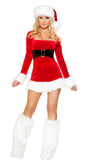 Women Deluxe Sexy Velvet Santa Claus Christmas Festival Party Dress Female Red Xmas Uniform for Adult