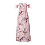 Women Off Shoulder Floral Print Boho Beach Summer Strapless Long Maxi Dress