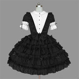 Gothic Short Sleeves Women's Lolita Dress Short Mini Dress Summer 2020 Bowknot Lace Princess School Style Party Dance Dress